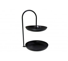 Ваза для фруктов 2-х ярусная 16х20х30 см черная Коралл  8926  без