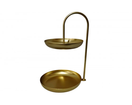 Ваза для фруктов 2-х ярусная 16х32х20 см золотая Коралл  8917  без