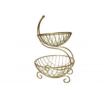 Ваза для фруктов 2-х ярусная 18х23х36 см золотая Коралл  8920  без