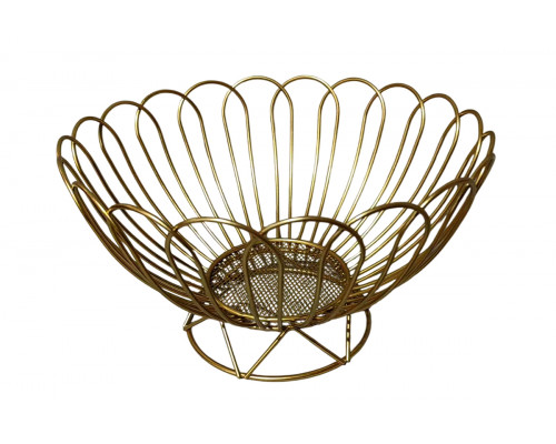 Ваза для фруктов 24х14х13 см золотая Коралл  8919  без