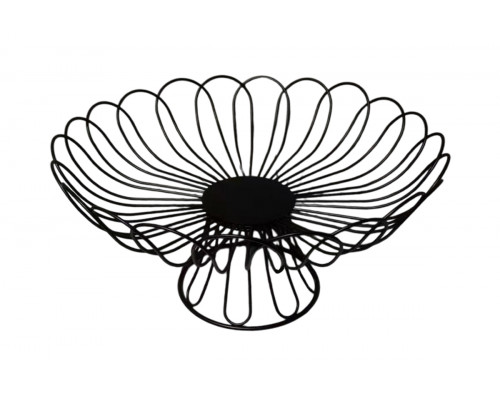 Ваза для фруктов 32.5х15х14 см черная Коралл  8916  без