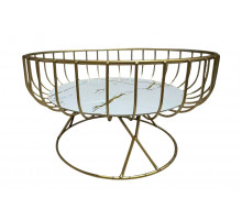 Ваза для фруктов на ножке 23х13х17.5 см  золотая Коралл  8914  без