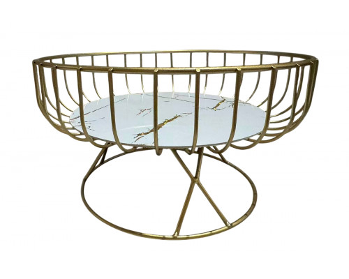 Ваза для фруктов на ножке 23х13х17.5 см  золотая Коралл  8914  без