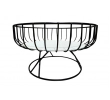 Ваза для фруктов на ножке 23х33х17.5 см  черная Коралл  8915  без