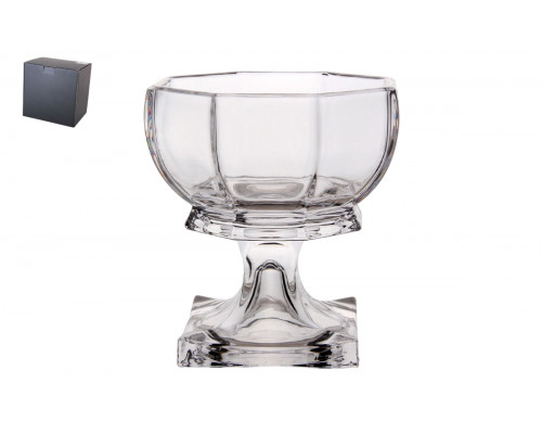 Ваза сервировочная на ножке 13х9х13.5 см Коралл  8827  стекло