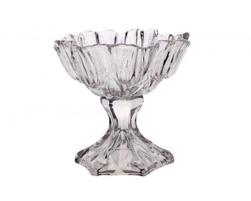 Ваза сервировочная на ножке 14х11х13.5 см Коралл  8834  стекло