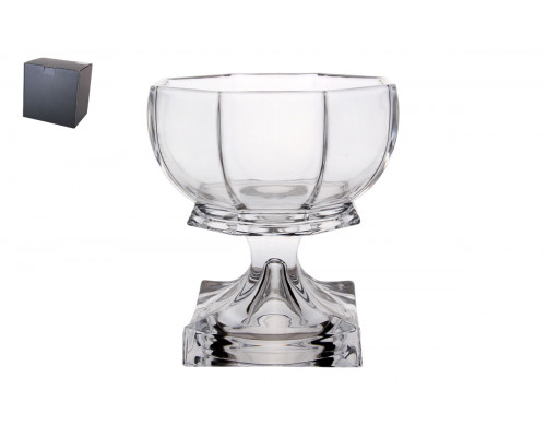 Ваза сервировочная на ножке 17х9х15.5 см Коралл  8828  стекло