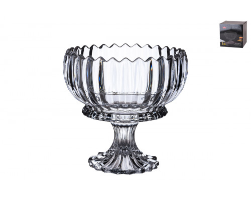 Ваза сервировочная на ножке 18х18 см Коралл  8928  стекло