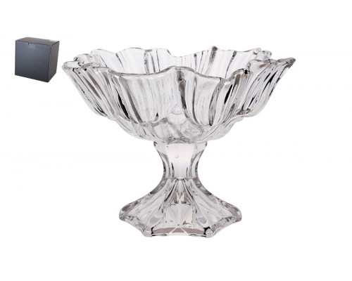 Ваза сервировочная на ножке 19х11х14.5 см Коралл  8833  стекло