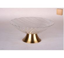 Ваза сервировочная на ножке Коралл  9045 25х11см стекло