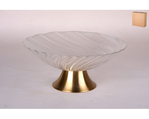 Ваза сервировочная на ножке Коралл  9045 25х11см стекло