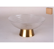 Ваза сервировочная на ножке Коралл  9046 23.5х11.5см стекло