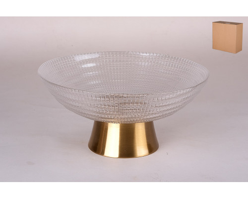 Ваза сервировочная на ножке Коралл  9046 23.5х11.5см стекло