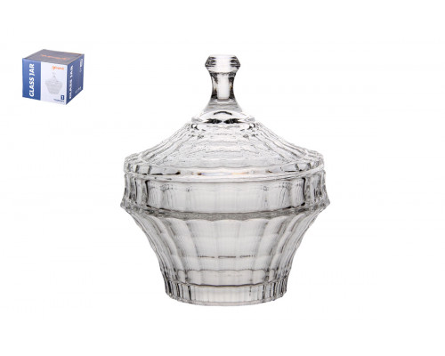 Ваза сервировочная с крышкой 10.5х12см Коралл  8818  стекло