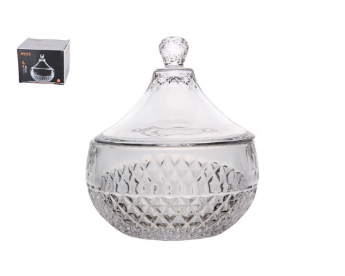 Ваза сервировочная с крышкой 10.5х13см Коралл  8814  стекло