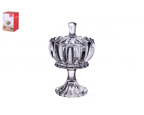 Ваза сервировочная с крышкой 10.5х17см Коралл  9105  стекло