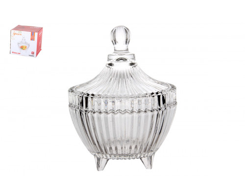 Ваза сервировочная с крышкой 10х13см Коралл  8810  стекло