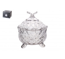 Ваза сервировочная с крышкой 11х14см Коралл  8816  стекло