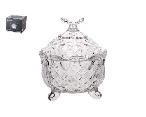 Ваза сервировочная с крышкой 11х14см Коралл  8816  стекло