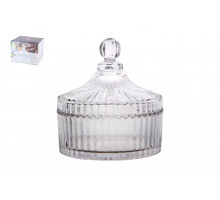 Ваза сервировочная с крышкой 13.5х14см Коралл  8819  стекло