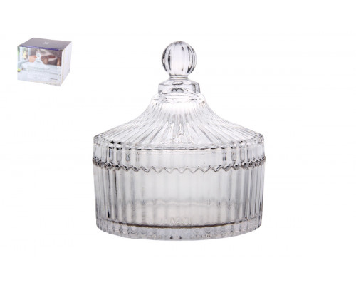 Ваза сервировочная с крышкой 13.5х14см Коралл  8819  стекло