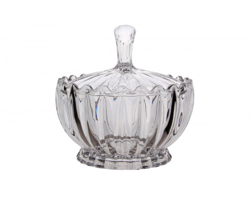 Ваза сервировочная с крышкой 16х17 см Коралл  8881  стекло