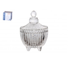 Ваза сервировочная с крышкой 6.5х10см Коралл  8811  стекло