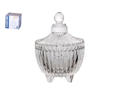 Ваза сервировочная с крышкой 6.5х10см Коралл  8811  стекло