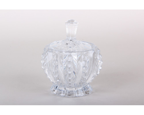 Ваза сервировочная с крышкой 8.3х6.8х11см Коралл  7305  стекло