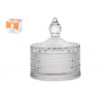 Ваза сервировочная с крышкой 8.5х10см Коралл  8715  стекло