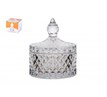 Ваза сервировочная с крышкой 8.5х10см Коралл  8716  стекло