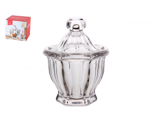 Ваза сервировочная с крышкой 9х11см Коралл  8804  стекло