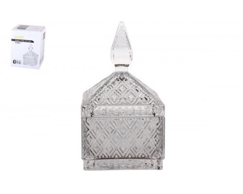 Ваза сервировочная с крышкой 9х15.5см Коралл  8806  стекло