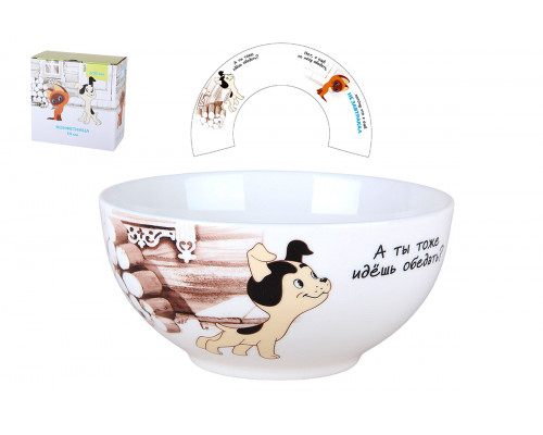 Конфетница 610 мл/14см Коралл Котенок Гав HD241146 ф.круг п/уп фарфор