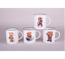 Кружка 310мл Коралл микс 4 диз 7708  фарфор