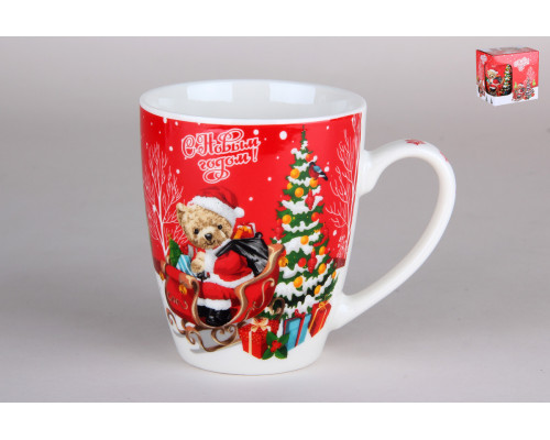 Кружка 360мл Новый Год п/у Коралл  7679  фарфор