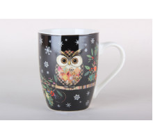 Кружка 360мл Коралл Сова N-39  фарфор