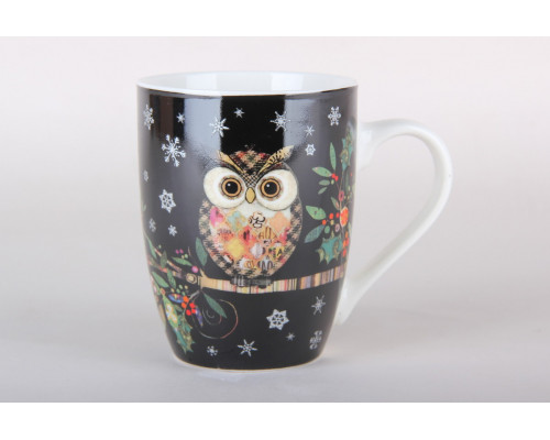Кружка 360мл Коралл Сова N-39  фарфор