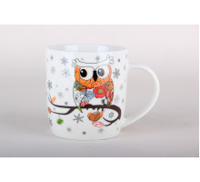 Кружка 360мл Коралл Совушка N-43  фарфор