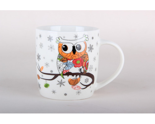 Кружка 360мл Коралл Совушка N-43  фарфор