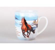 Кружка 400мл Коралл Пожелания N-37  фарфор