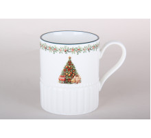 Кружка Коралл Новогодний венок LH9774-400J093-H1570 400мл п/у фарфор