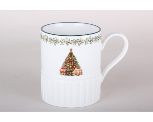 Кружка Коралл Новогодний венок LH9774-400J093-H1570 400мл п/у фарфор