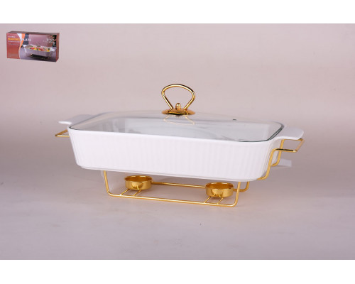 Мармит 36.3х19х6см Коралл  ZD14454  фарфор