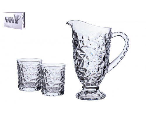 Набор для питья 1/7 кувшин 1000мл/стакан 320мл Коралл  8553  стекло