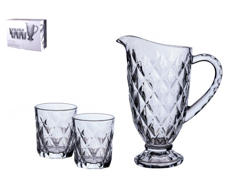 Набор для питья 1/7 кувшин 1000мл/стакан 320мл Коралл  8554  стекло