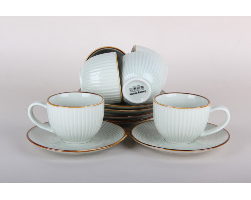 Набор кофейный 6/12 120мл п/уп Коралл  120BW 2057#  фарфор