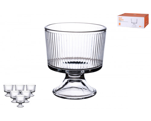 Набор креманок 1/6 300мл Коралл  8724  стекло