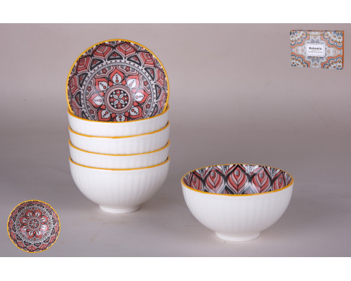 Набор пиал 6 шт 330 мл Коралл  8228  фарфор