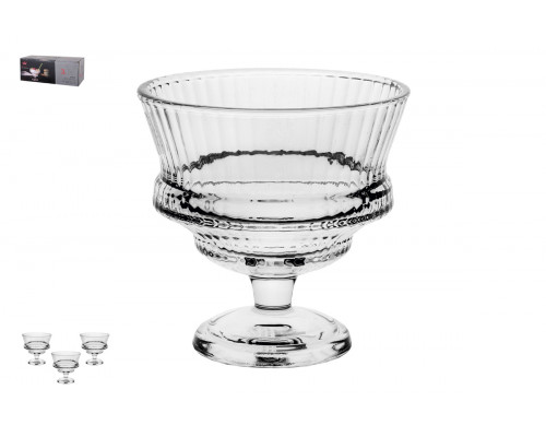 Набор сервировочных ваз 1/3 10.6х10.6см Коралл  7604  стекло